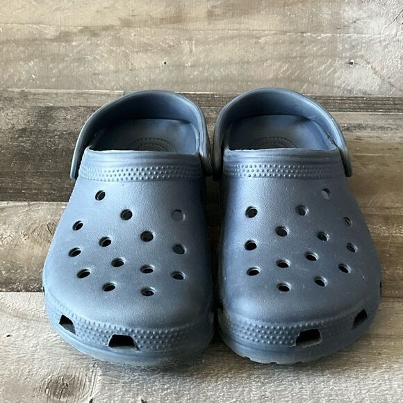 Crocs Classic Round Toe Slip On Dark Blue Clog Sandals Size M5 W7 - Picture 2 of 6